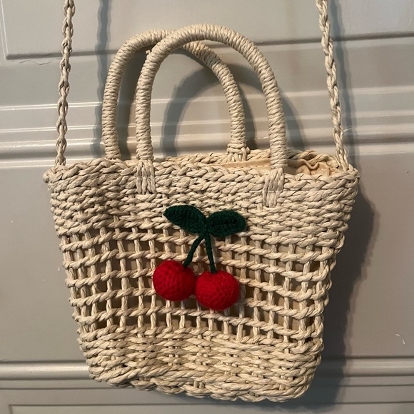 Cherry Straw Crossbody Bag - Picture 3 of 4